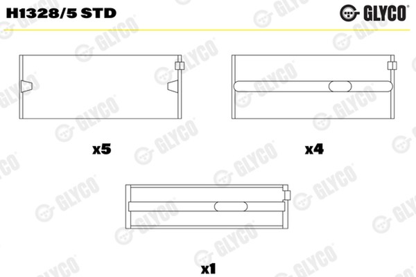 Glyco Kurbelwellenlager Irox® H1328/5 STD FüR Transporter VW Q3 Superb Audi A1 3-image