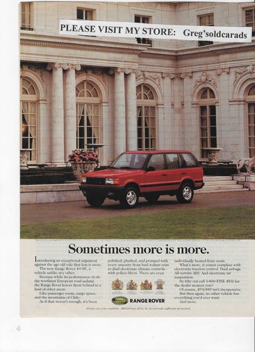 Original 1995 Range Rover 4.0 SE vintage print ad