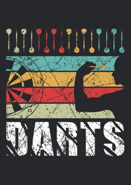 Notizbuch A4 Dotted: Retro Dartspieler Design 120 Seiten-image