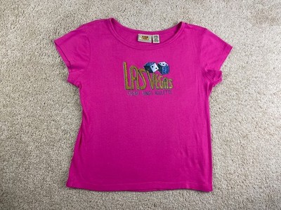 Vintage Route 66 T-Shirt Womens Large Las Vegas Casino Bingo Roulette Pink