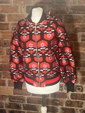 TRAFFIC PEOPLE RED/PINK/BLACK BOMBER JACKET SMALL NWT