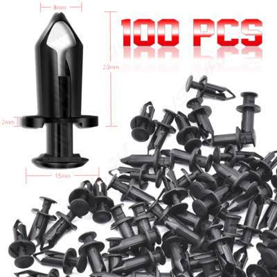 100PCS 8mm Bumper Clips Retainer Auto Car Plastic Rivets Fastener Fender Push