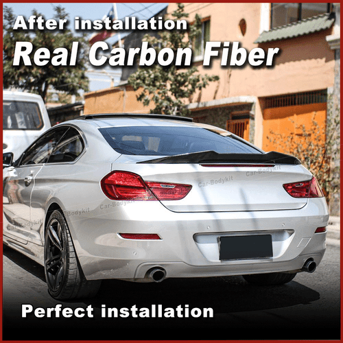 Für BMW F13 F06 640i 650i M6 12-18 Carbon Spoiler Lippe Abrisskante Heckspoiler - Bild 2 von 11
