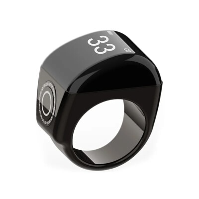 Schwarz Smart Ring Tasbih Zählzähler für Muslime Zikr Digital Tasbeeh 5 Gebet