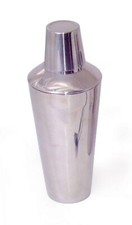 Image of 3 Piece Cocktail Shaker with Built in Strainer Set Bar Pub Drink Party