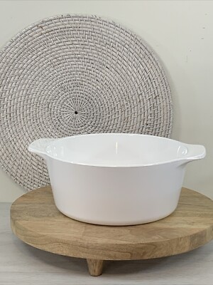 Vintage White Corning Ware Quart Buffet Server Dutch Oven B-4 No Lid 