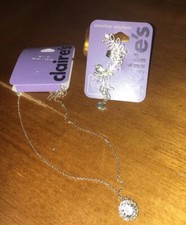 Claire  s Rhinestone Necklace Bird Dangle Ear Cuff Jewelry Lot Nwt Wedding Prom