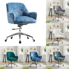 Cushioned Office Chair Velvet Padded Seat Computer Desk Chairs Swivel Adjustable