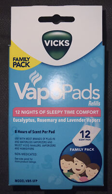 Vicks Sleepytime Rosemary Lavender Eucalyptus Scented Family 12 Pck Refills