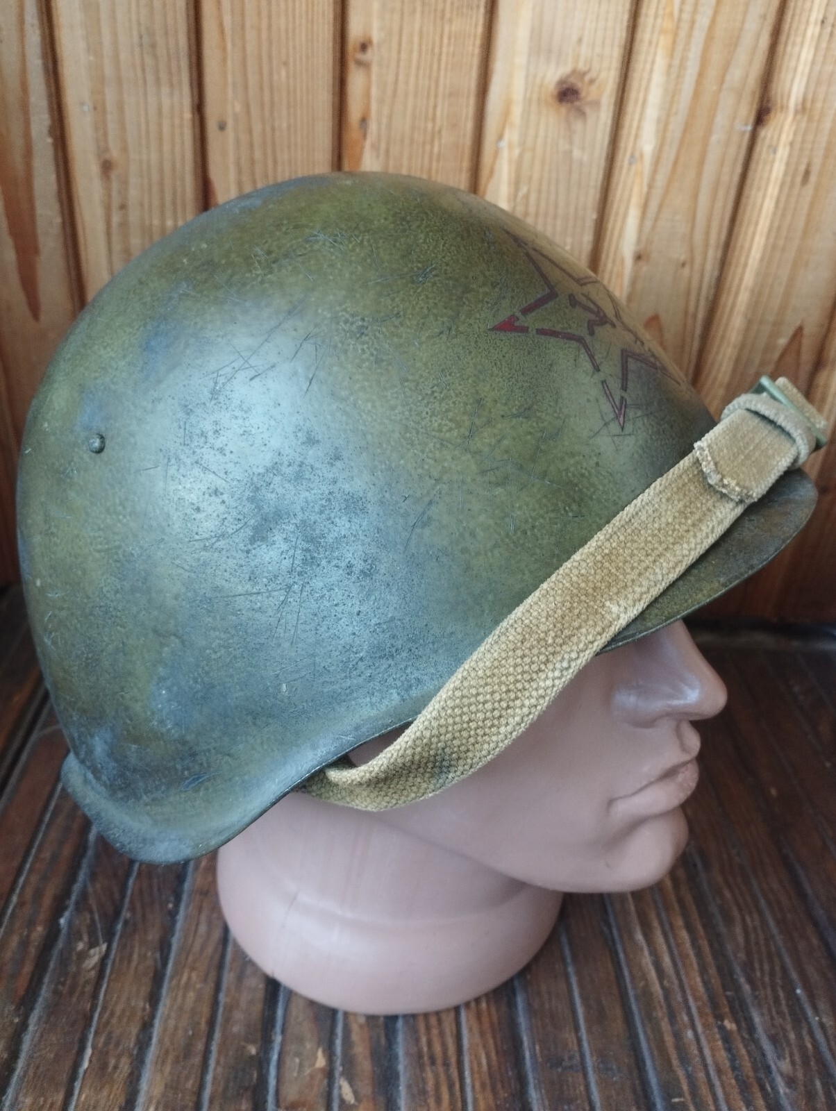 Soviet RKKA SSH-39 military Steel helmet, size 3, WWll — image 3
