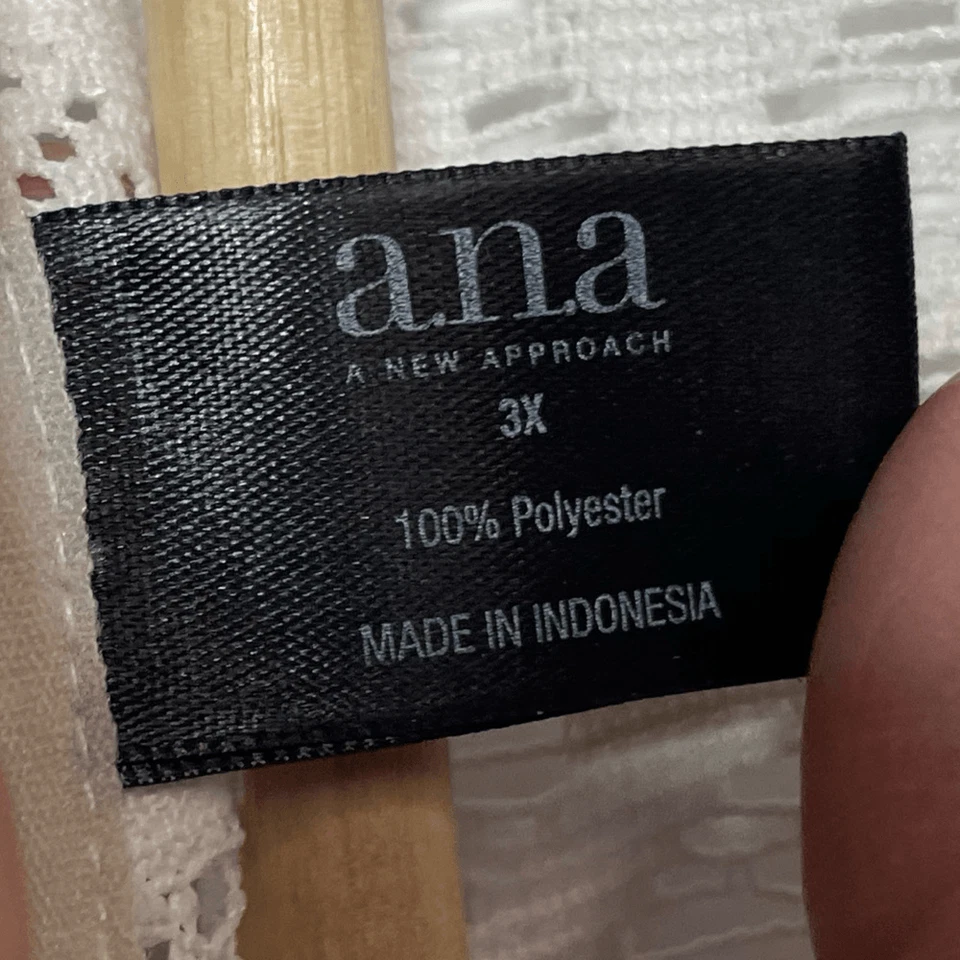 A.n.a. White Lace Swimsuit Coverup Dress 3X - Image 3 of 4