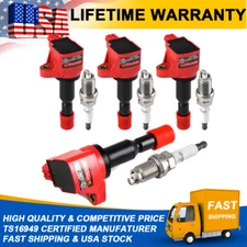 4Pcs Ignition Coil + 4Pcs Spark Plugs For Honda 2007-2008 1.5L L4 C1578 UF581 US