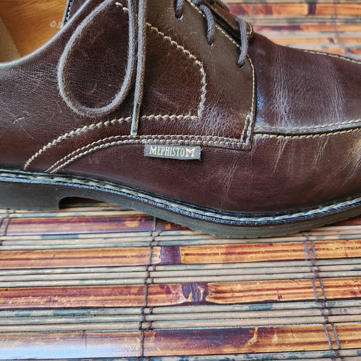 Mephisto Mens Air Relax Goodyear Welt Brown Oxford Leather 