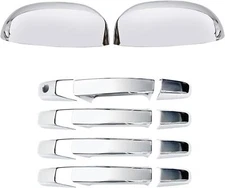 Chrome Mirror Cover Caps and Door Handle Covers No Smart Key Compatible with ...