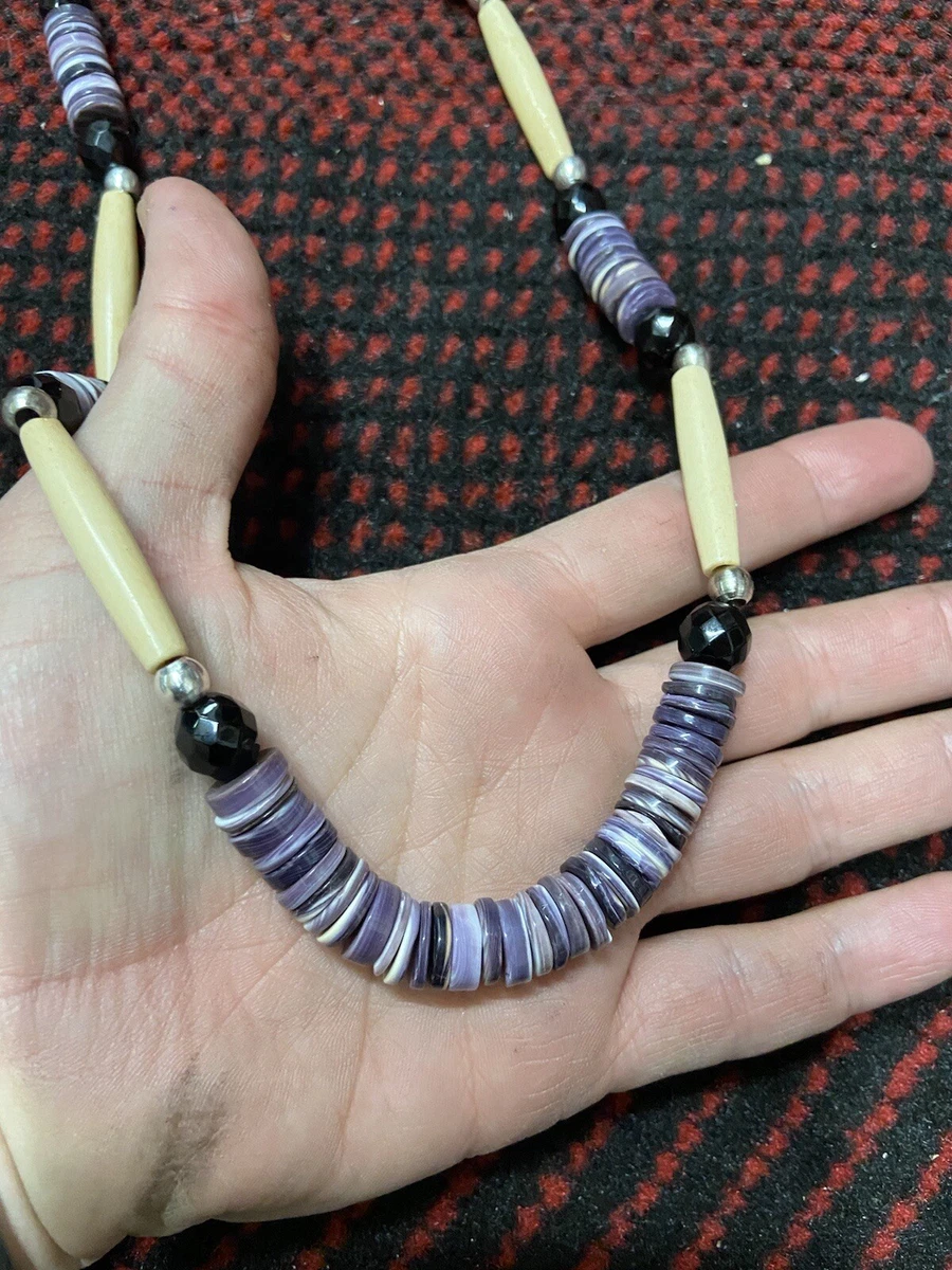 Authentic Wampum shell necklace native american made cherokee