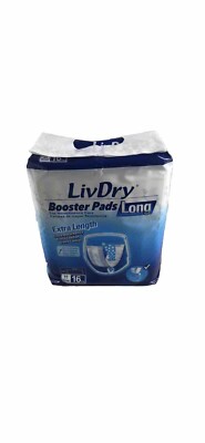LivDry Incontinence Booster Pads Use with Diapers Women & Men Xtra Comfort 16 ct