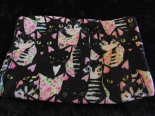 BLK WH BLACK CATS ALLOVER PRINT SOFT COTTON KNIT FACE MASK FROM PAWS PALS