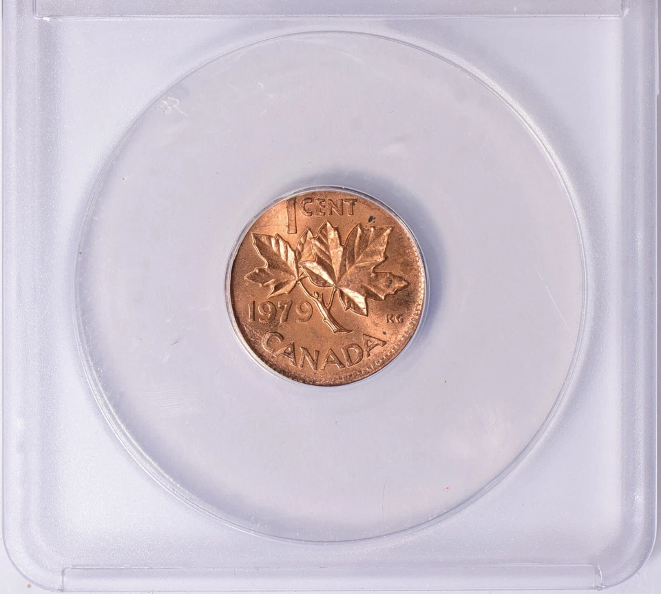 1979 Canada 1 Cent Struck on Foreign Blank ANACS 62 RB 2.07 Grams - Image 2 of 4