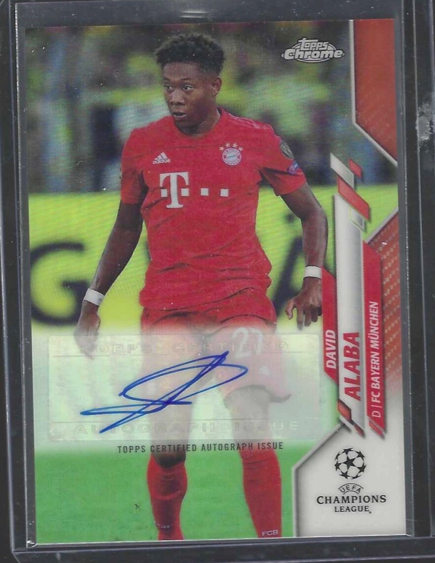 DAVID ALABA 2019-20 TOPPS CHROME UEFA ORANGE REFRACTOR AUTO #D 25/25