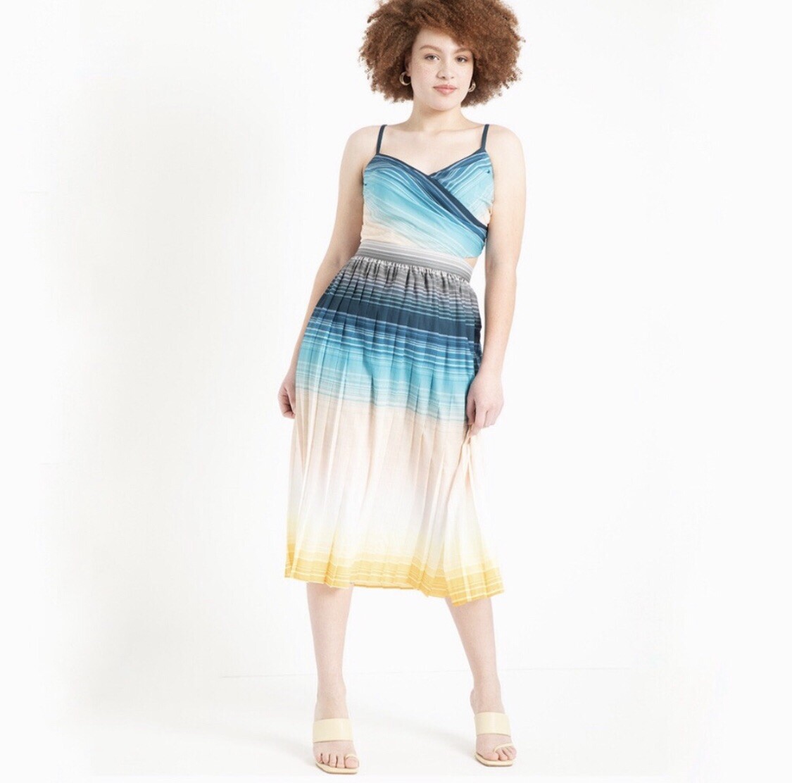 NWT! Eloquii Printed Pleated Wrap Front Dress Size: 24 | eBay