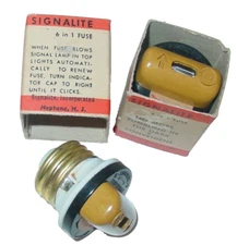 2 Vintage 25A Fuse Plugs Neon Light Indicator Screw-in Type 6n1 Bakelite Switch