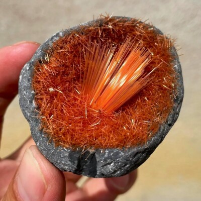 50-80G Meteorite Specimen Quartz Crystal Goethite Orange Copper Ore Decor Gifts