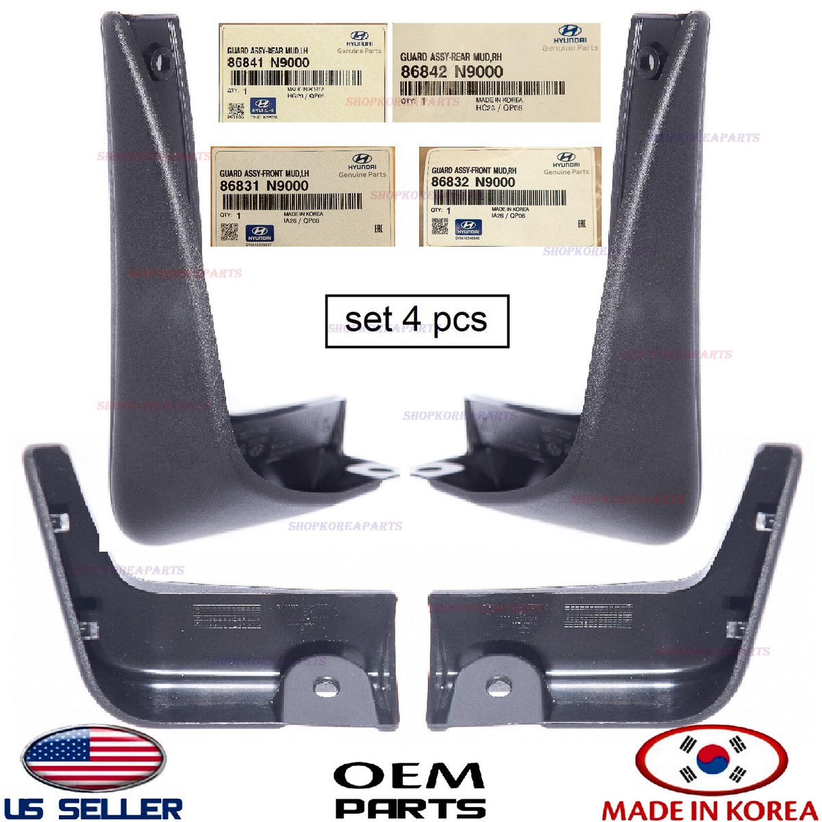 KOR Genuine Mud Guard Flaps Splash Shield FRONT+REAR 4pcs ⭐OEM