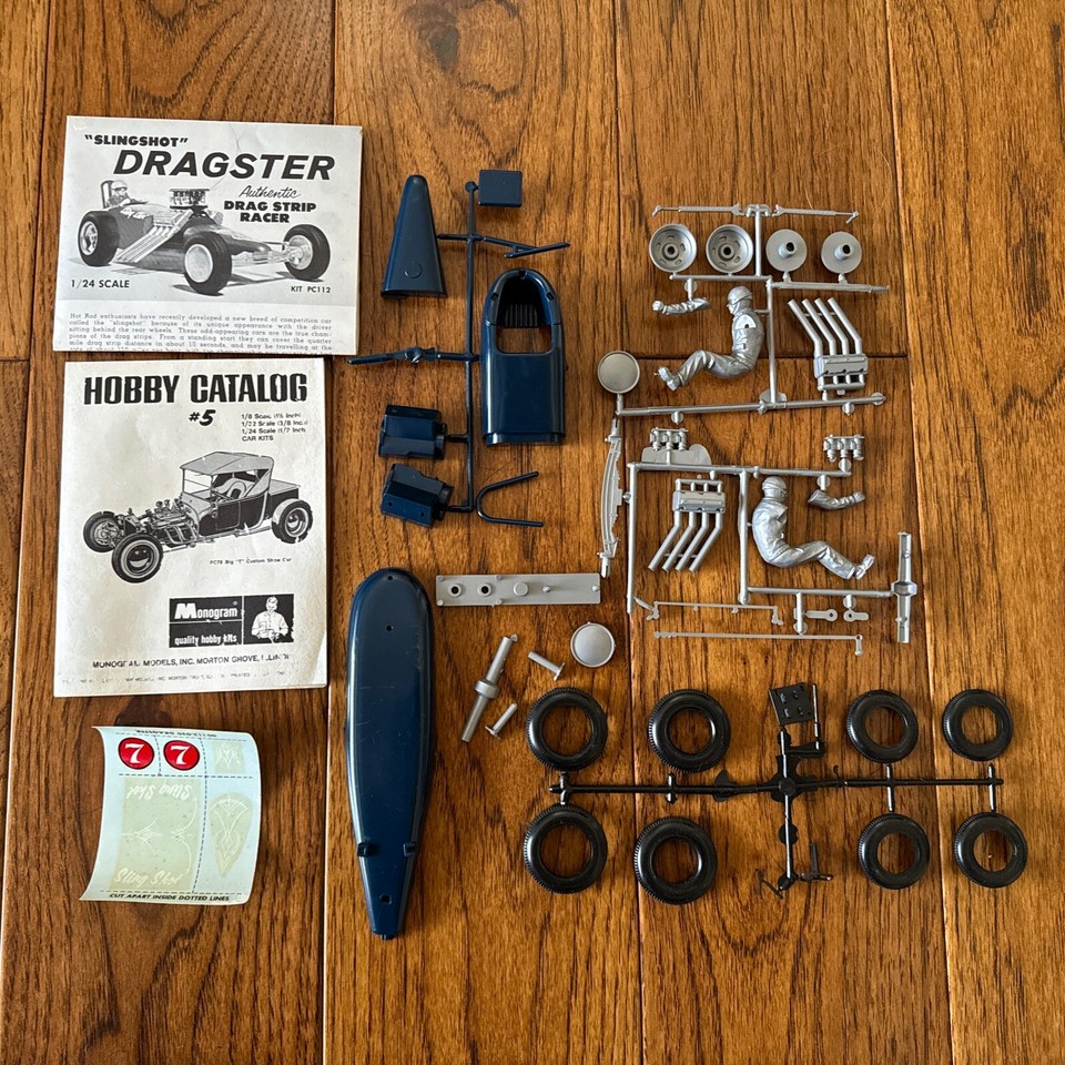 Vintage Monogram Slingshot Dragster Model Kit PC112 1/24 scale Open