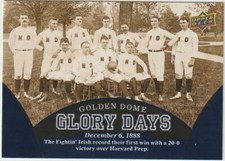 2013 Upper Deck #93 Notre Dame Fighting Irish first win card