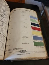 1958 Dupont Duco Dulux Plymouth Colors Paint Chip Swatch Sheet Bulletin No 26
