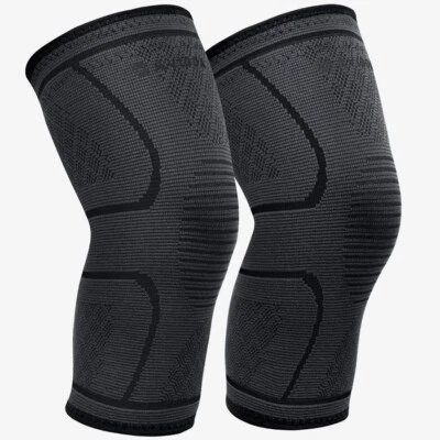 HIGHLISHT SPORT 2x Knee Support Compression NHS Sleeve Brace Patella Arthritis Pain Relief Gym
