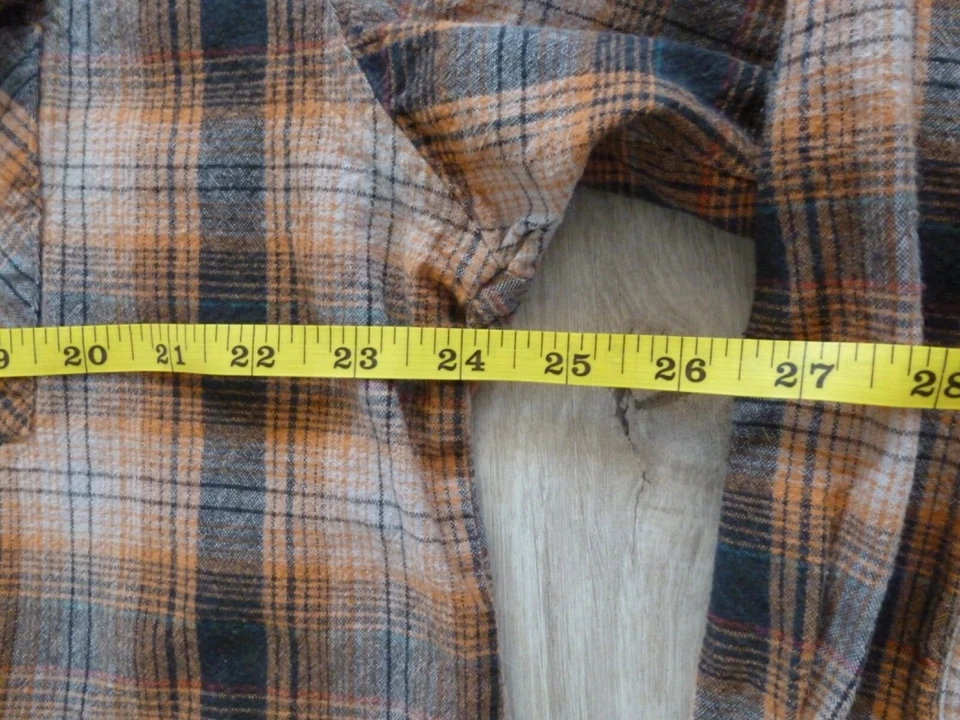 Jesse James Work Wear Pearl Snap Shirt Mens L Orange Flannel West Coast Choppers - Image 4 of 4