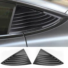For 2017-2023 Tesla Model 3 Carbon Fiber Look Rear Side Window Quarter Louver