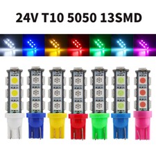 100Pcs 24V LED Bulbs T10 W5W 192 168 194 5050 13SMD Truck Lorry LED Light Lamps