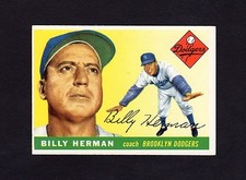 1955 Topps Billy Herman #19 -- Brooklyn Dodgers HOF  -- Nice ~~ Tough Card 