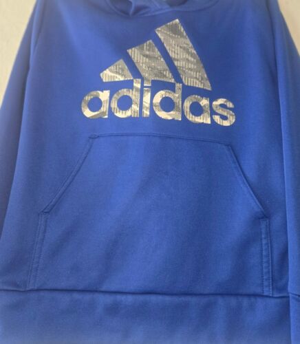Adidas Toddler Size 5 Hooded Pullover Sweatshirt Hoodie royal Blue  - Picture 1 of 5