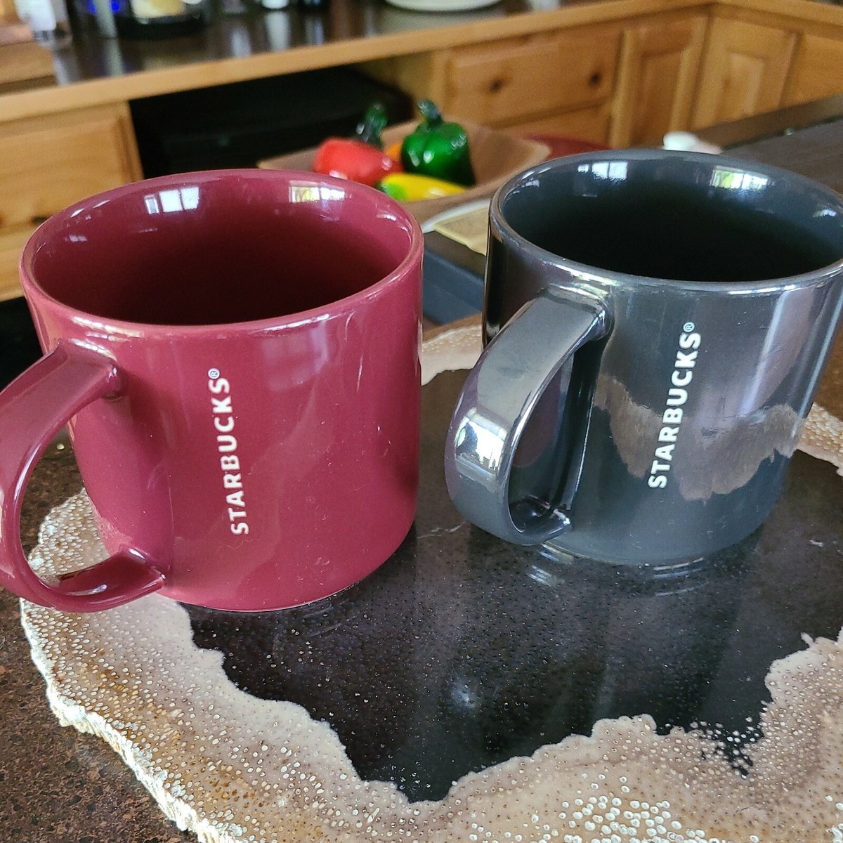 Starbucks Red & Gray Metallic Coffee Mug Tea Cup Stackable 2013 14 Oz  Christmas | eBay