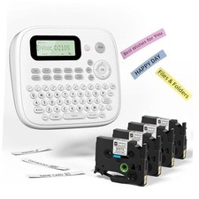 Label Maker Machine, D210S Label Maker Machine with Tapes Waterproof, White