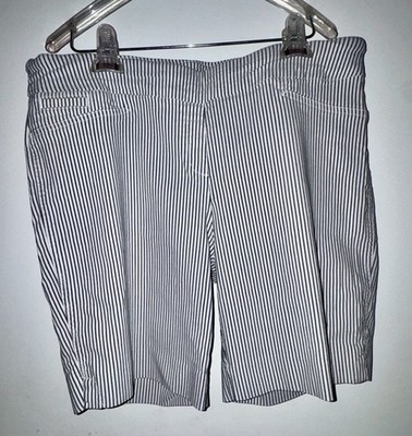 Hilary Radley Women's Blue Striped Bermuda Shorts Pull Ons Stretchy XXL