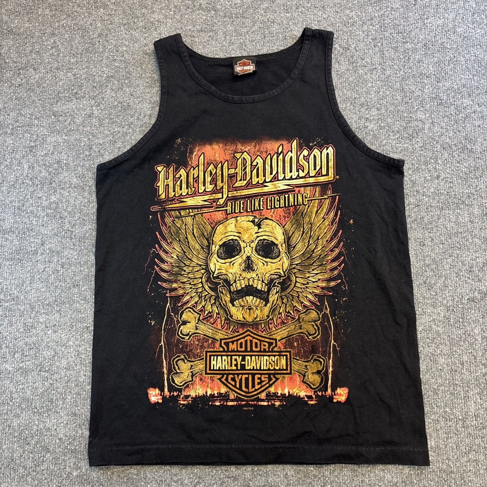 Harley Davidson Tank Top Pittsburgh Men’s Med Black Ride The Lightning 2017