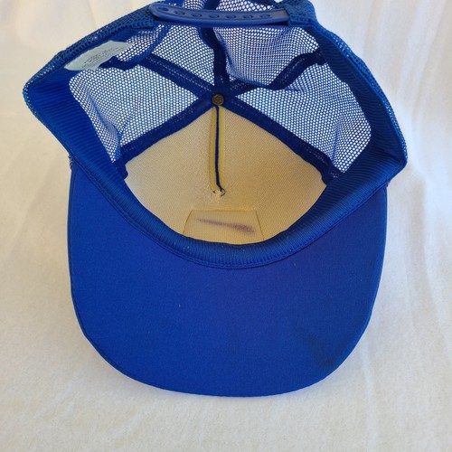 Vtg US Navy Blue Angels Rope Trucker Hat Blue Snapback Scrambled Eggs Patch Foam - Picture 12 of 14