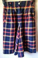 Vintage MÄRZ München karierte Woll Culotte Shorts - Gr. 36 - 100% reine Schurwolle