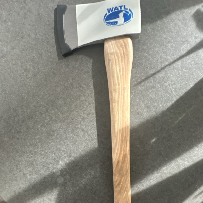 WATL Throwing Axe  Wood Handle Blade Cover Silver Wood Color Protective