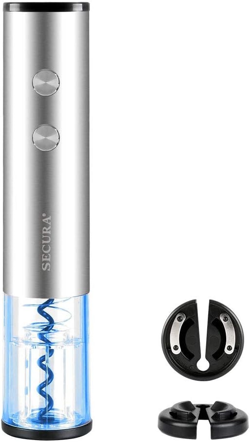 ЭЛЕКТРИЧЕСКАЯ ОТКРЫВАЛКА ДЛЯ ВИННЫХ БУТЫЛОК SECURA БЕСПРОВОДНОЙ РЕЗАК ДЛЯ ФОЛЬГИ SW0-4A - СЕРЕБРИСТЫЙ 7190₽