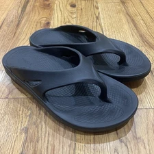 OOFOS Original Recovery Thong Sandals Flip Flops Thong Black Mens Size 10 W 12
