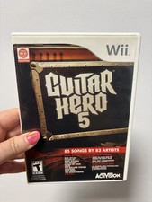 Guitar Hero 5 Nintendo Wii CIB Complete Manual Not For Resale Bundle Copy WORKS
