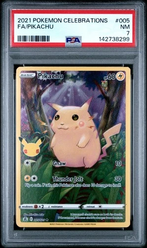 2021 POKEMON CELEBRATIONS #005 FULL ART/PIKACHU PSA 7