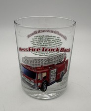 Hess Fire Truck Gas Station Glass Tumbler CUP 1996 Classic Collector Series VTG