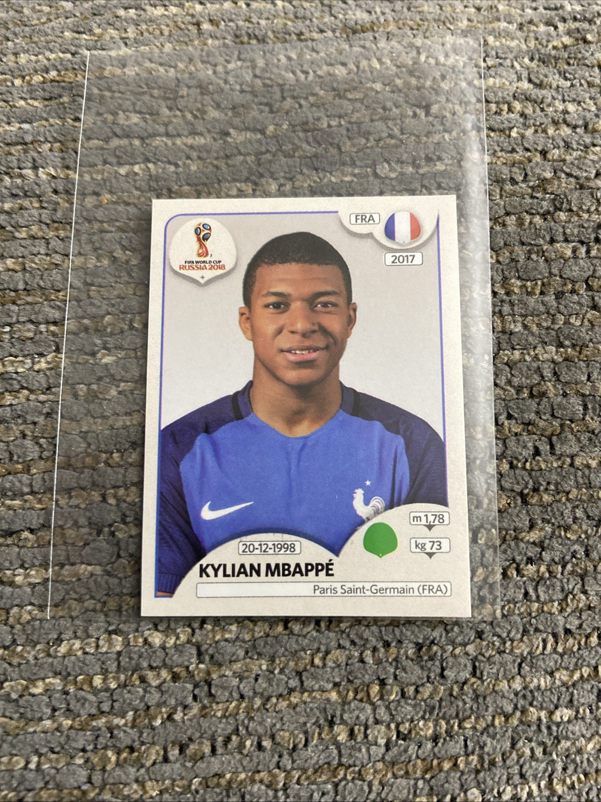 2018 Panini World Cup Kylian Mbappe Sticker Rookie RC #197 Pink Back WC Russia