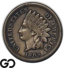 1862 Indian Head Cent Penny, Copper-Nickel Civil War Era